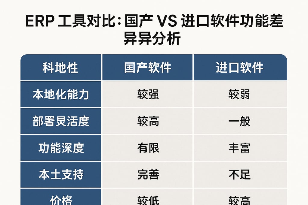 ERP 工具对比：国产 VS 进口软件功能差异分析